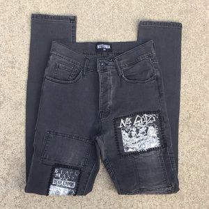 DISTURBIA UK Brand Black Skinny Jeans High Rise